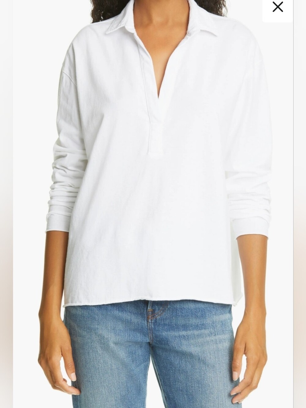 FRANK & EILEEN Patrick Henley White Polo Top NEW Sz Medium
